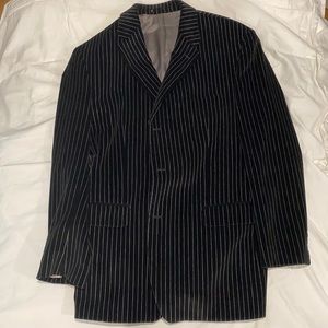 Black pin striped men’s 43R velvet sport coat!